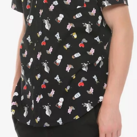 BT21 Icons Woven Button-Up Shirt Men’s Boys Unisex Collared Small Teens NWOT - Picture 5 of 11